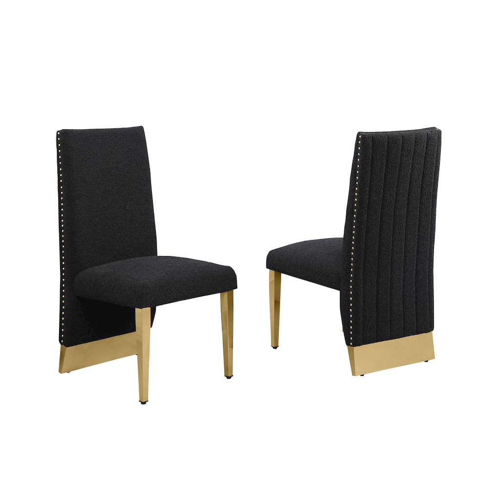 Luxe Black boucle side chairs - Set of 2. Picture 1