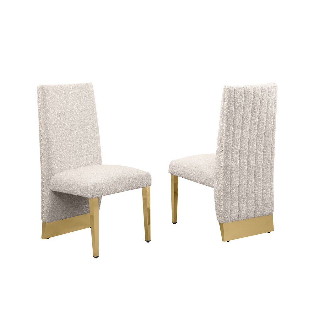 Luxe Cream boucle side chairs - Set of 2. Picture 1