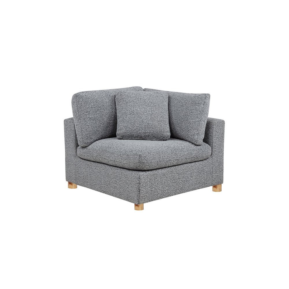 Boucle Modular Corner Chair, Rich Gray. Picture 1