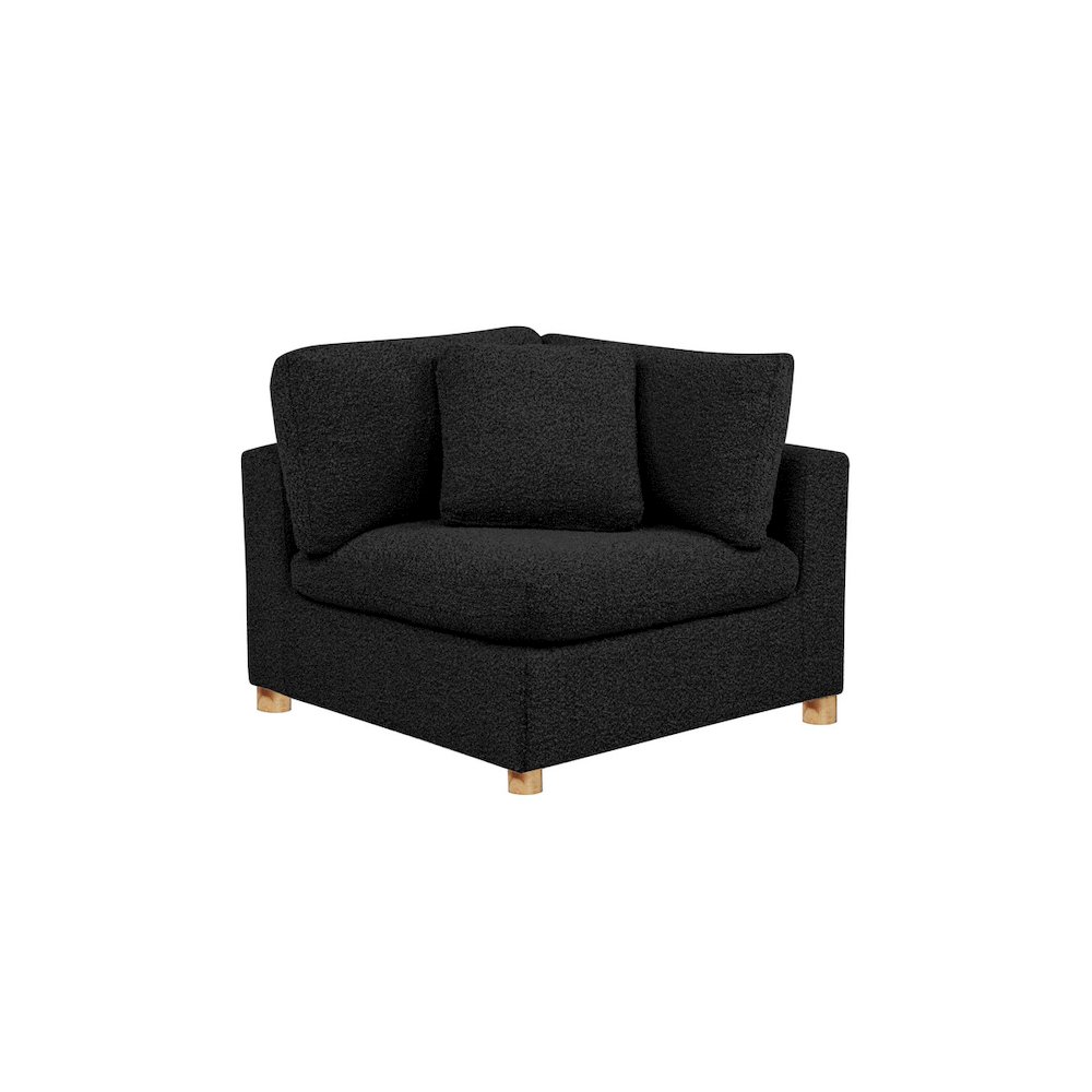 Boucle Modular Corner Chair, Black. Picture 3