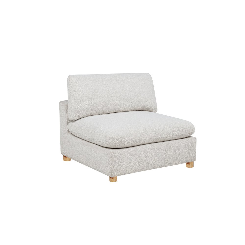 Boucle Modular Armless Chair, Cream. Picture 1