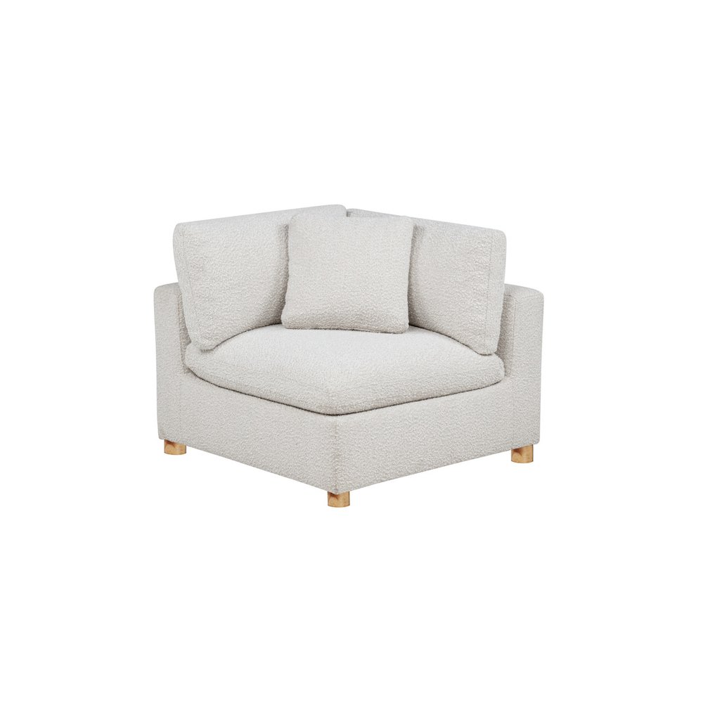 Boucle Modular Corner Chair, Cream. Picture 3
