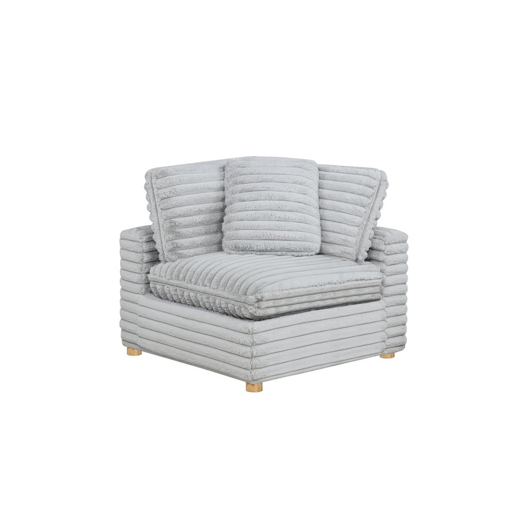 Corduroy Modular Corner Chair, Light Gray. Picture 1