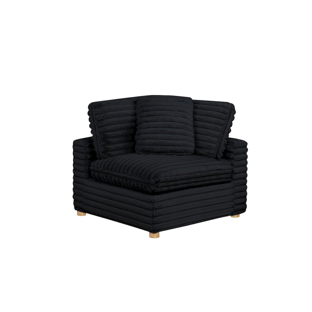 Corduroy Modular Corner Chair, Black. Picture 1