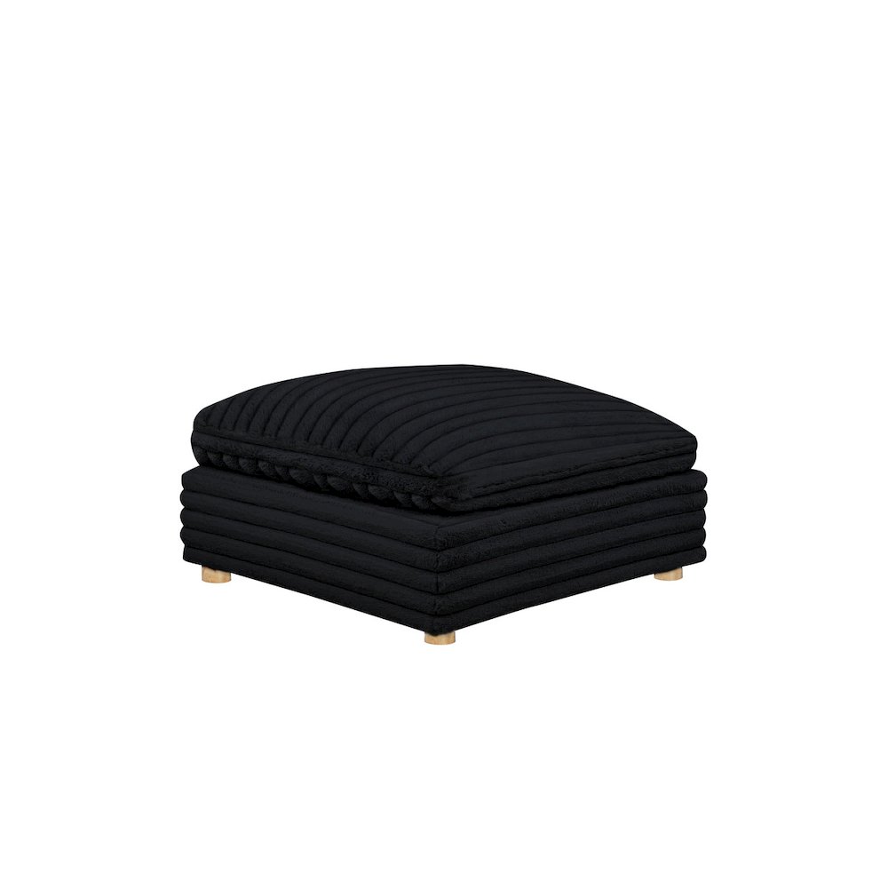 Corduroy Modular Ottoman, Black. Picture 1