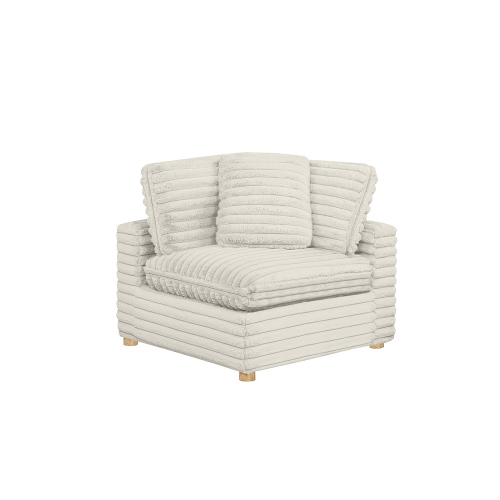 Corduroy Modular Corner Chair, Beige. Picture 1