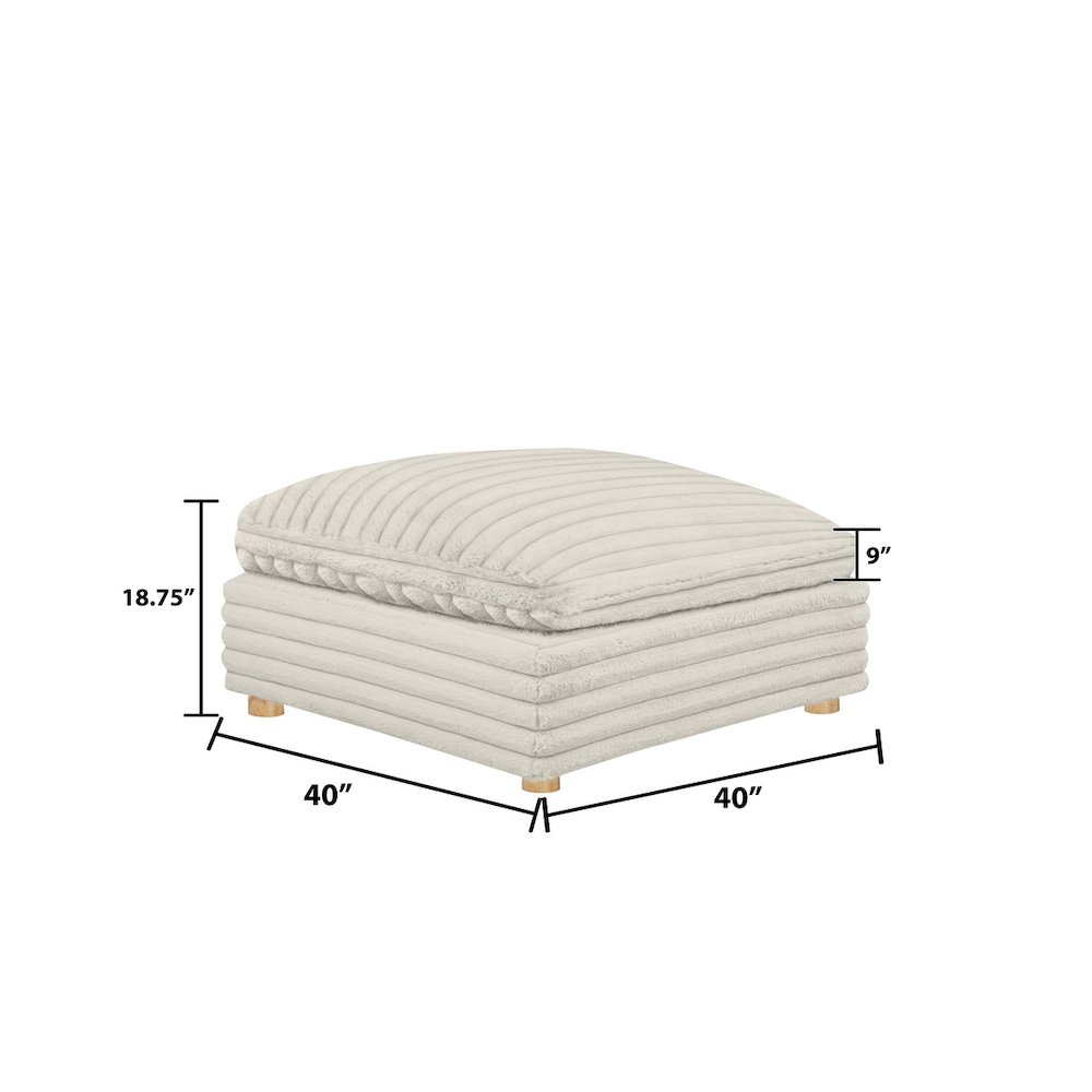 Corduroy Modular Ottoman, Beige. Picture 2