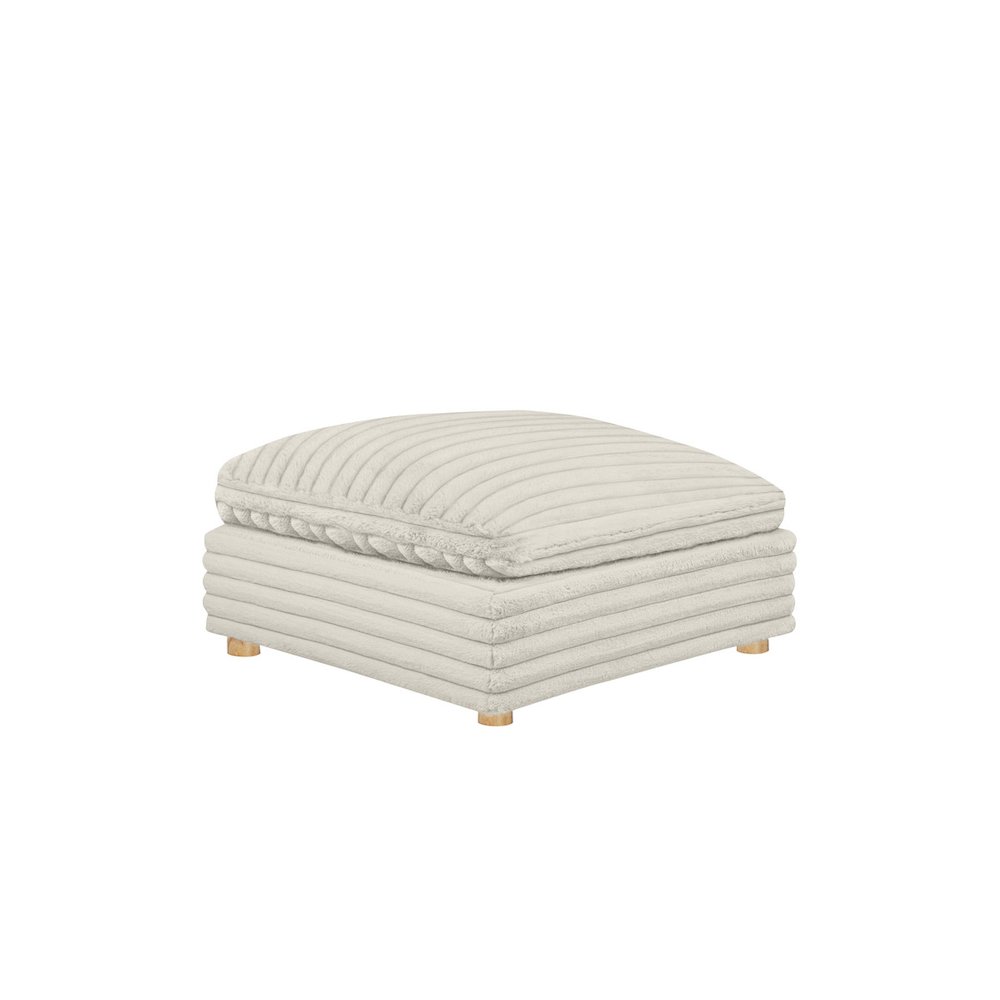 Corduroy Modular Ottoman, Beige. Picture 1