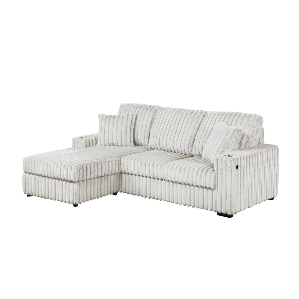 Corduroy Sectional w/ Reversible Ottoman. Picture 1