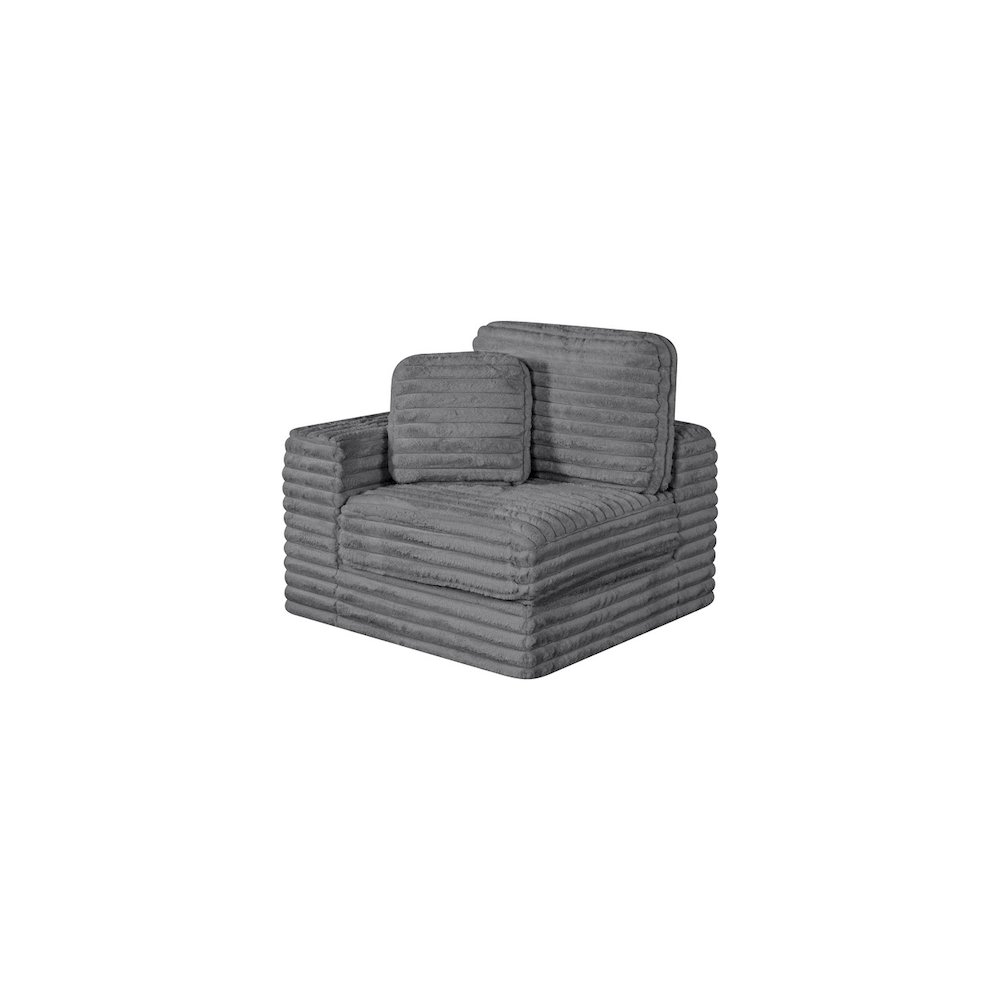 Compressed 1pc Modular Corner Chair Dark Gray. Picture 1
