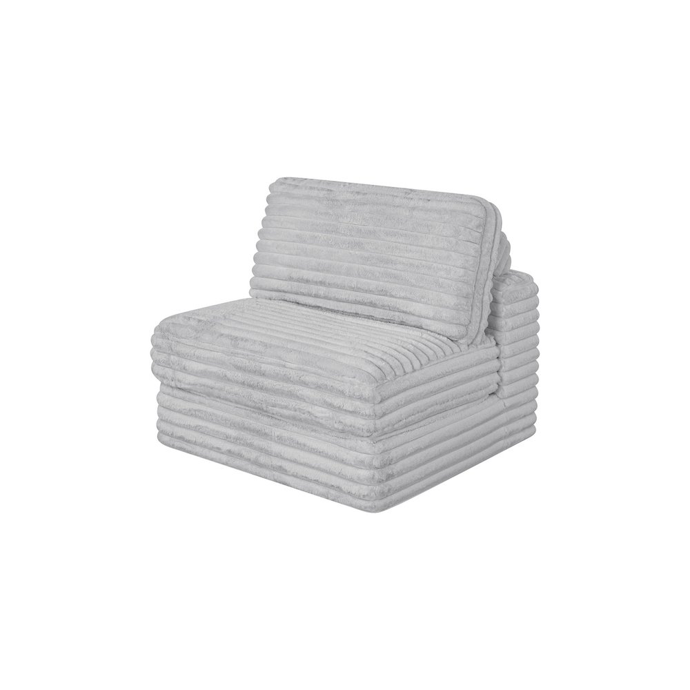 Compressed 1pc Modular Armless Chair Light Gray. Picture 1