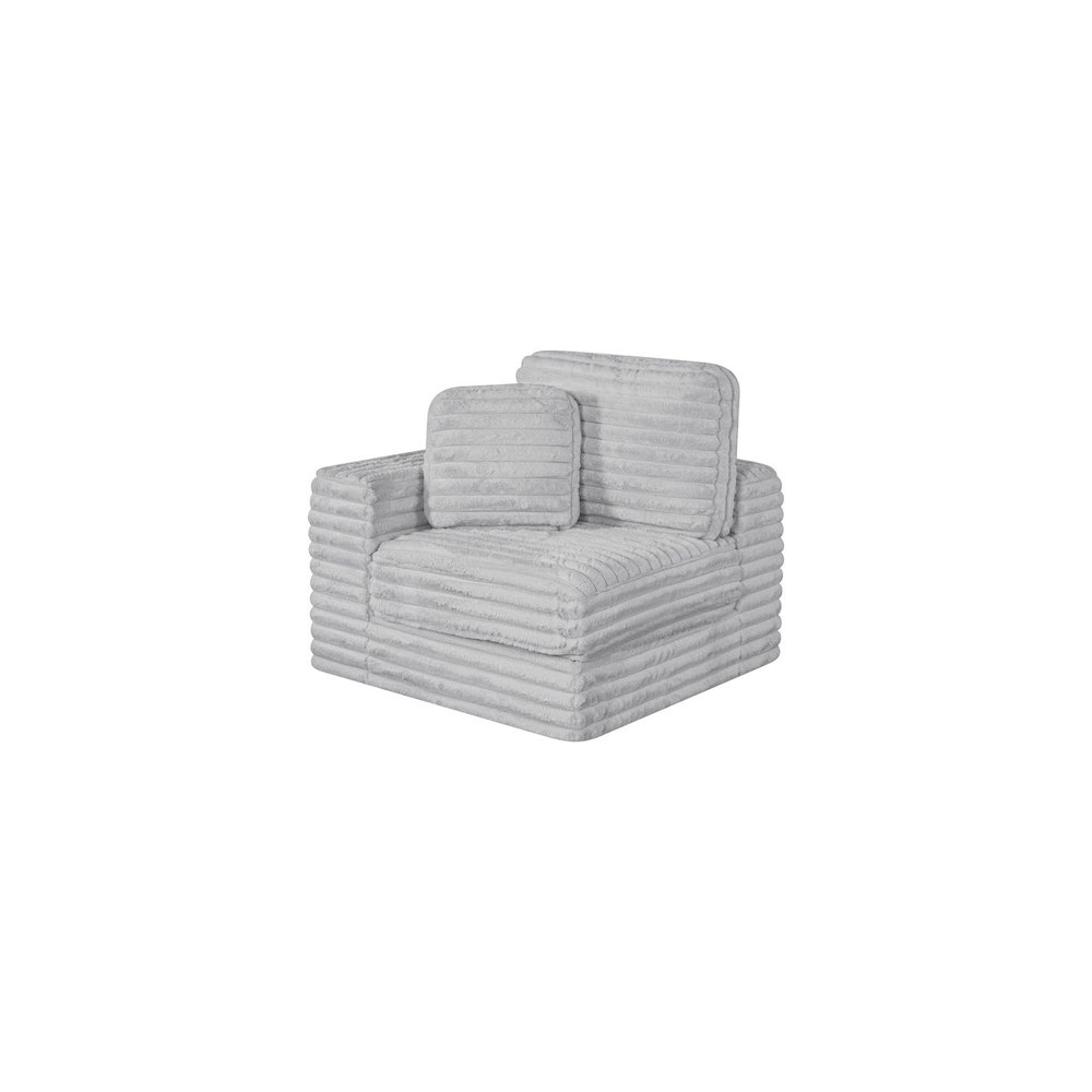 Compressed 1pc Modular Corner Chair Light Gray. Picture 1