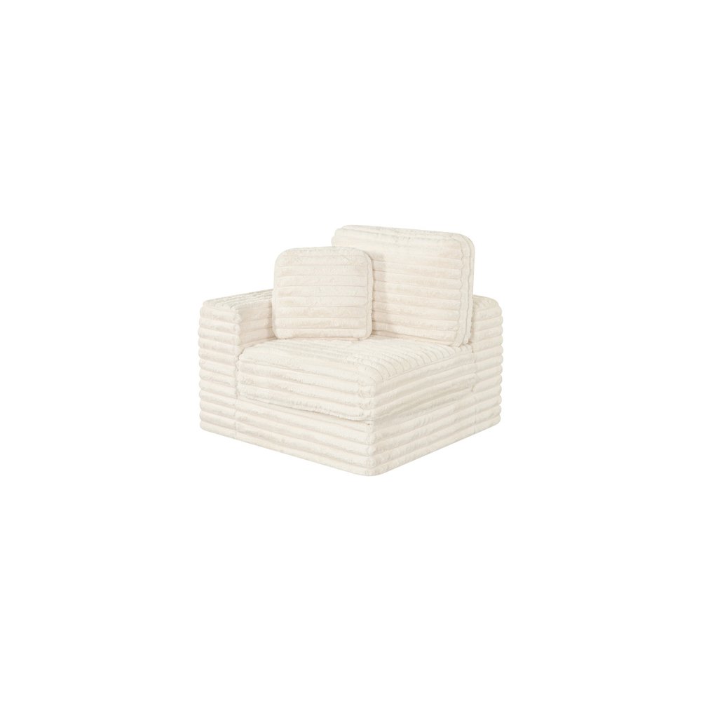Compressed 1pc Modular Corner Chair Beige. Picture 1