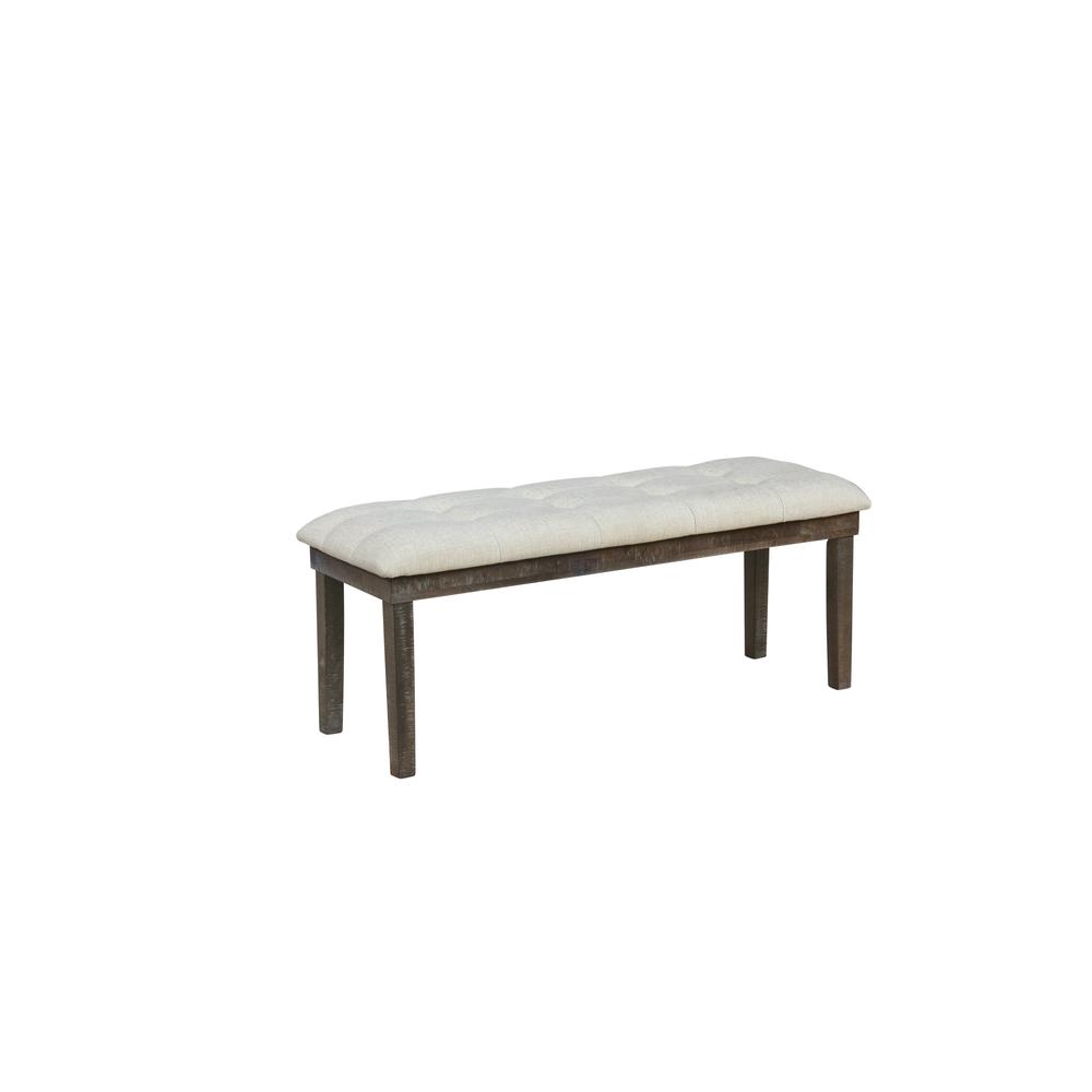 6pc Dining Set w/Uph Bench and Chairs Tufted, Table w/Storage, Beige. Picture 3
