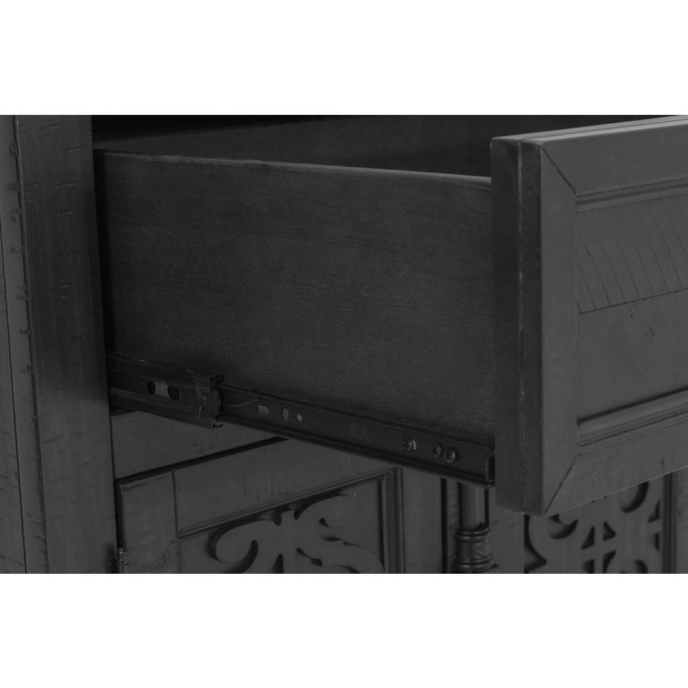 Sleigh night stand with USB charging port in Rustic Gray. Picture 4