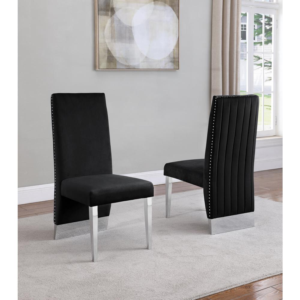 White Marble Lazy-Susan Dining Set Pleated Chairs in Black Velvet. Picture 3