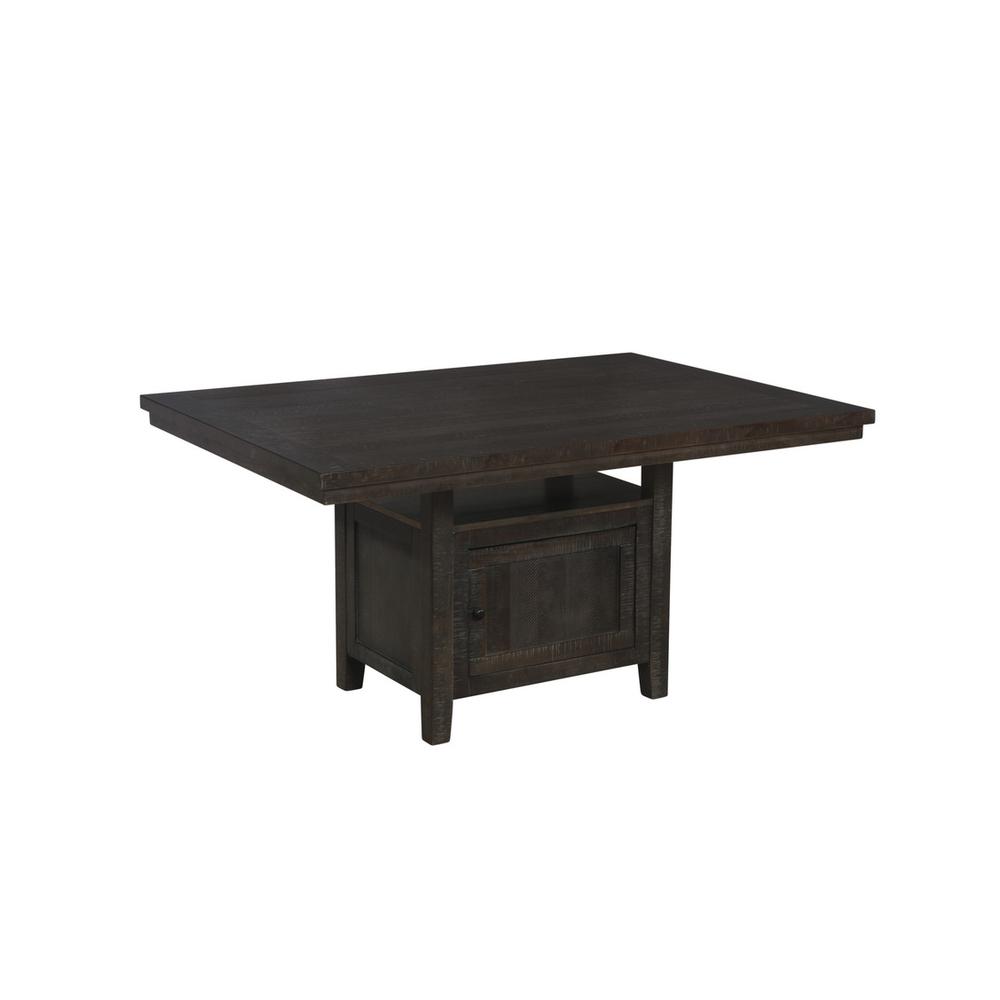 Classic Dining Table w/Storage in Rustic Dark Oak Finish. Picture 1