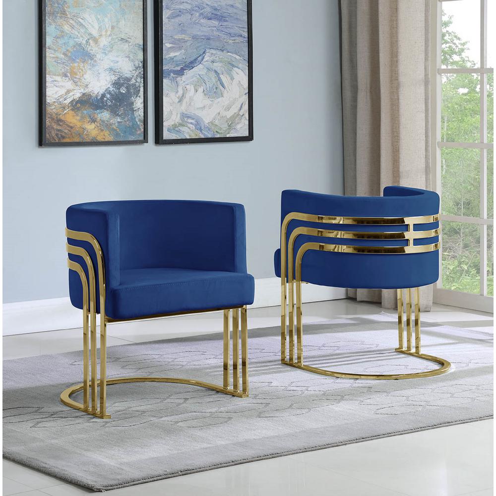 Velvet Barrel Chair, Gold Base. Picture 2