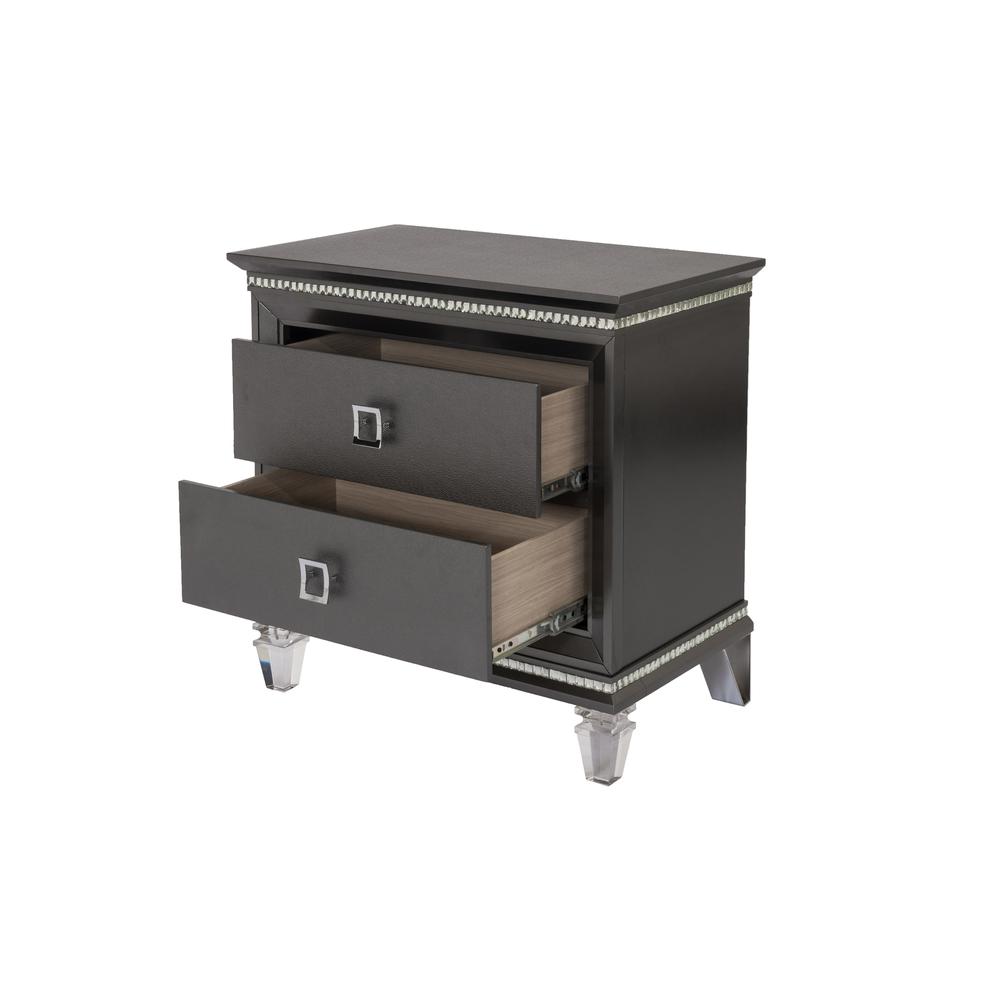 Nightstand with 2 Drawers and Acrylic Legs. Picture 2