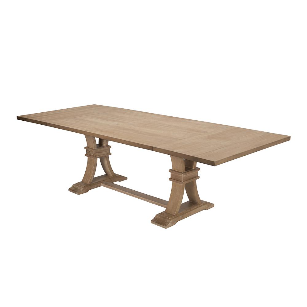 Classic Extendable Dining Table with Two 16" Leafs in Rustic Wood Finish. Picture 1