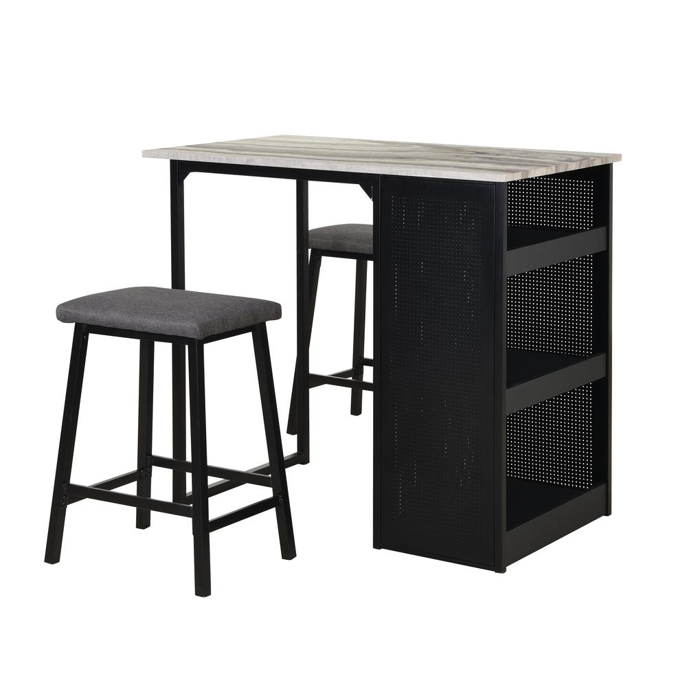 3pc Counterheight Dining Set with Table and 2 Stools. Picture 1