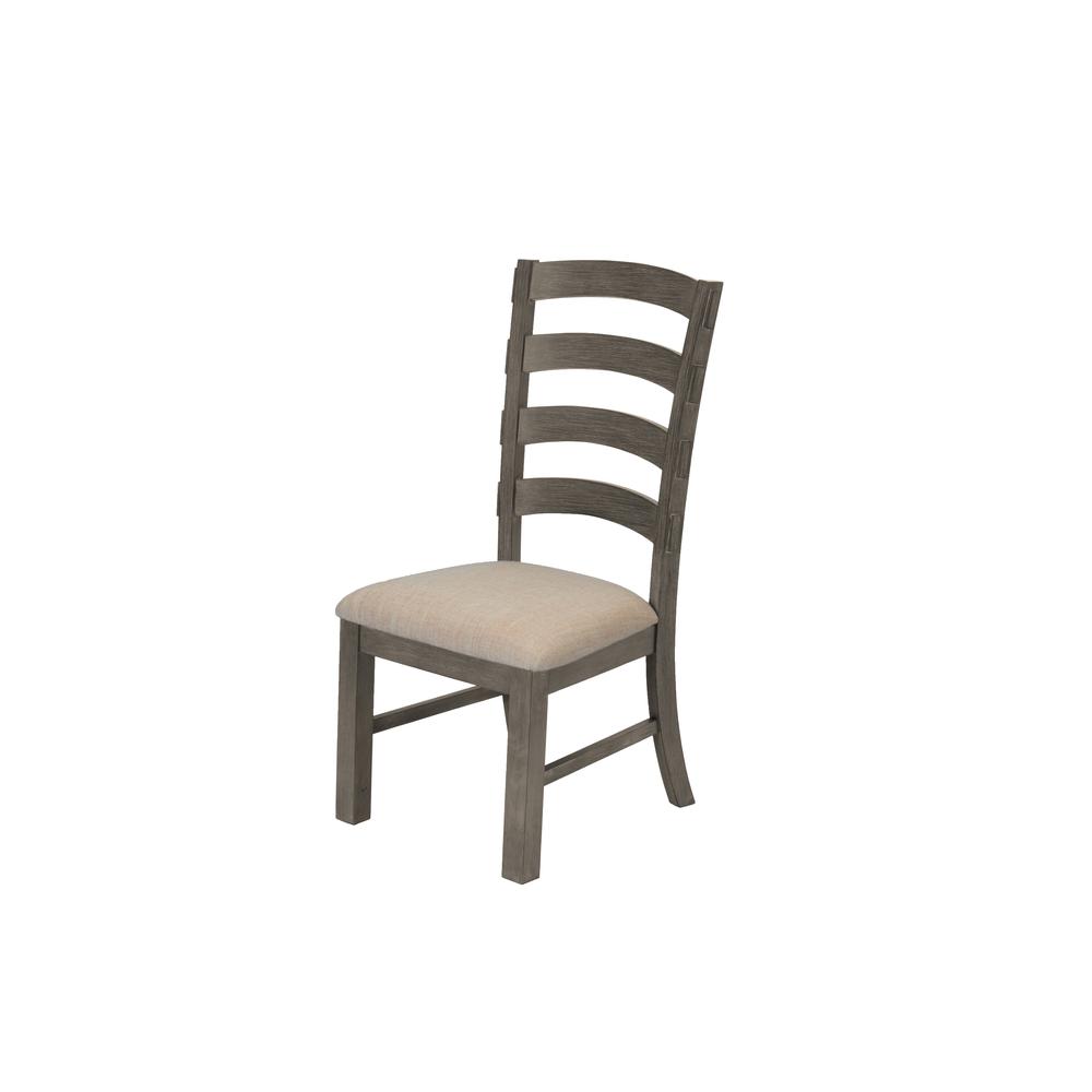 **SET OF 2** Wood and Linen Side Chairs. Picture 1