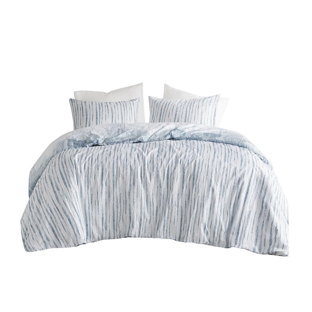 3 Piece Oversized Reversible Seersucker Duvet Cover Mini Set. Picture 5