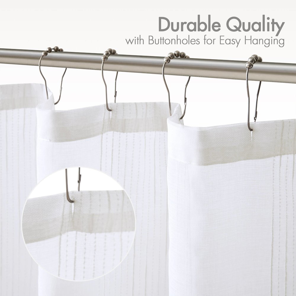Anna Sheer Shower Curtain, White color. Picture 3