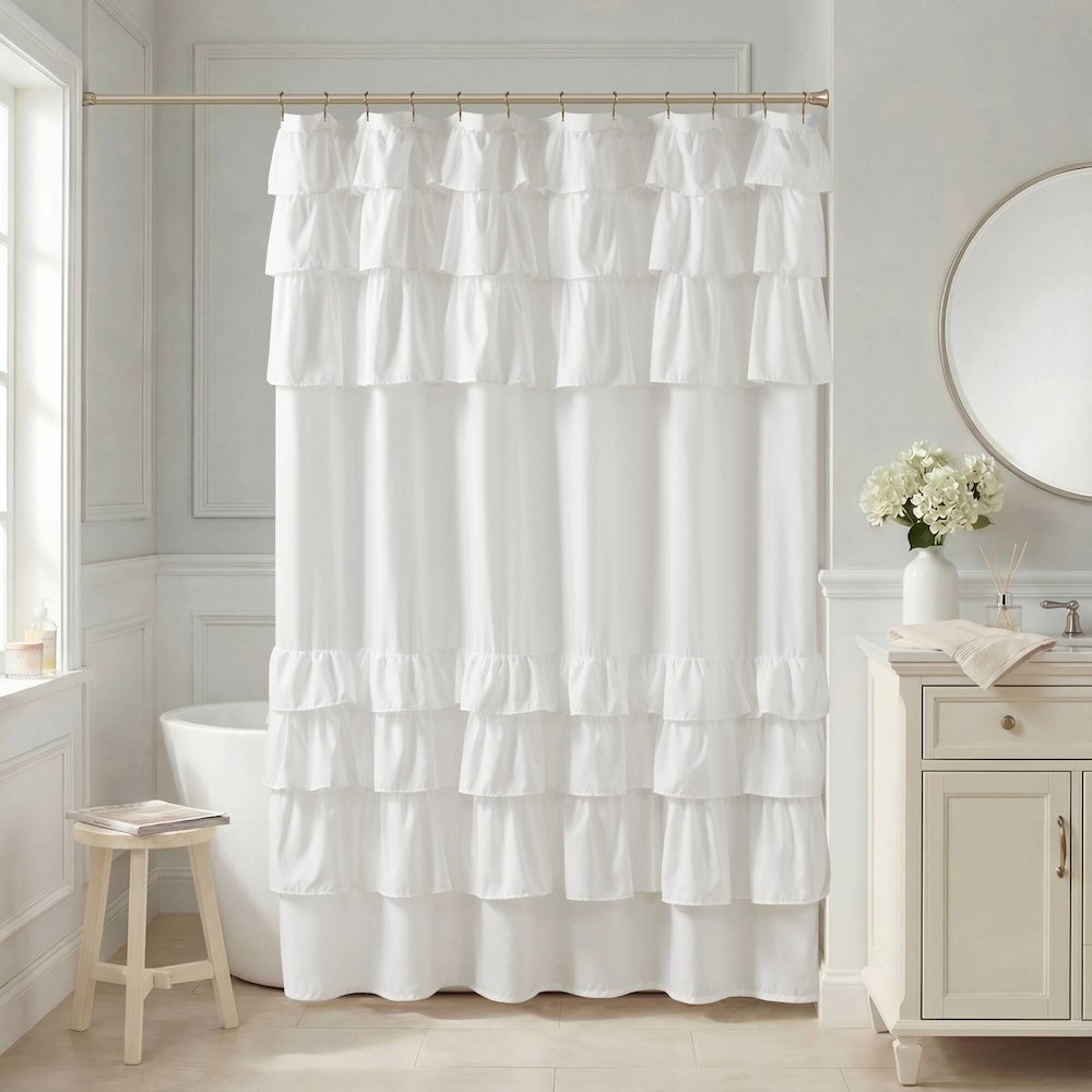 Grace Ruffled Shower Curtain. Picture 1