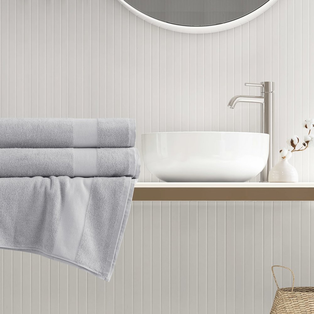 500GSM Plush 2pc XL Towel Set, Light Grey color. Picture 1
