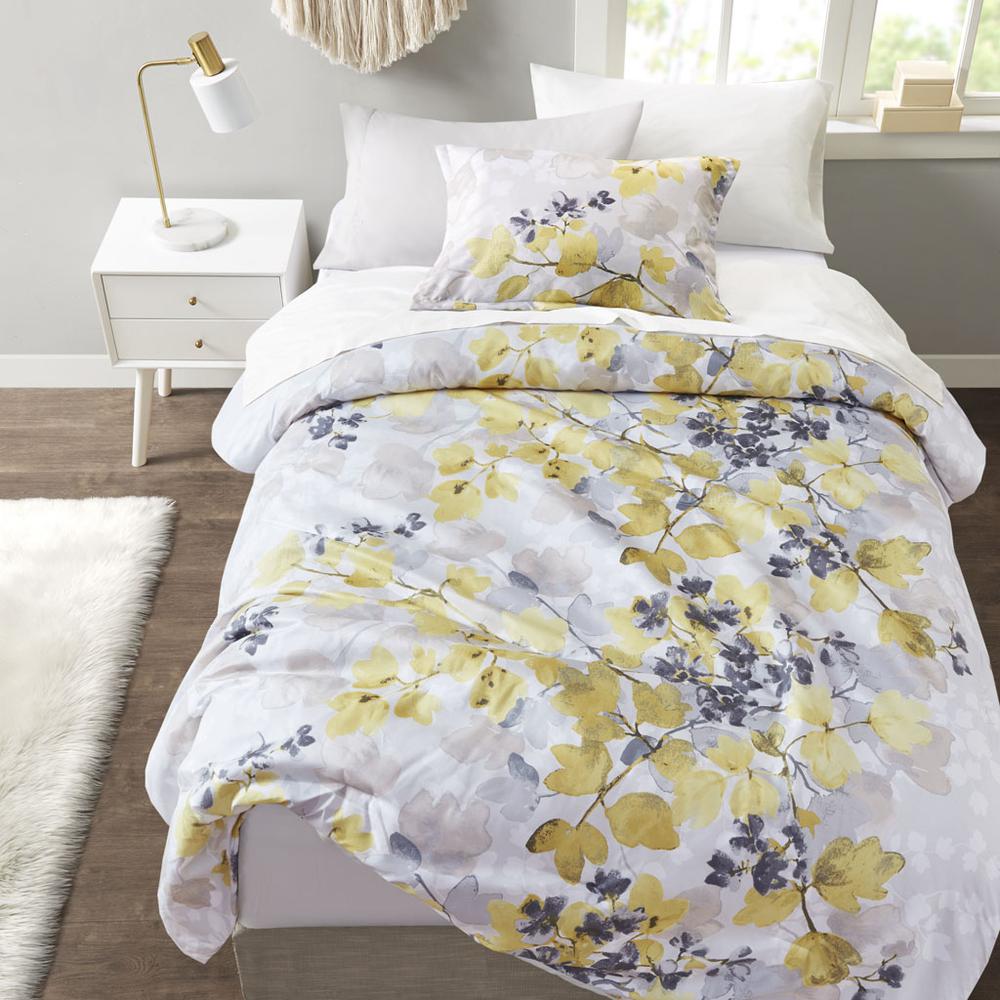 Alexis Comforter Set with Bed Sheets, Yellow color. Picture 4