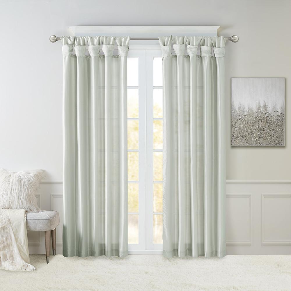 Twist Tab Lined Window Curtain Panel. Picture 2
