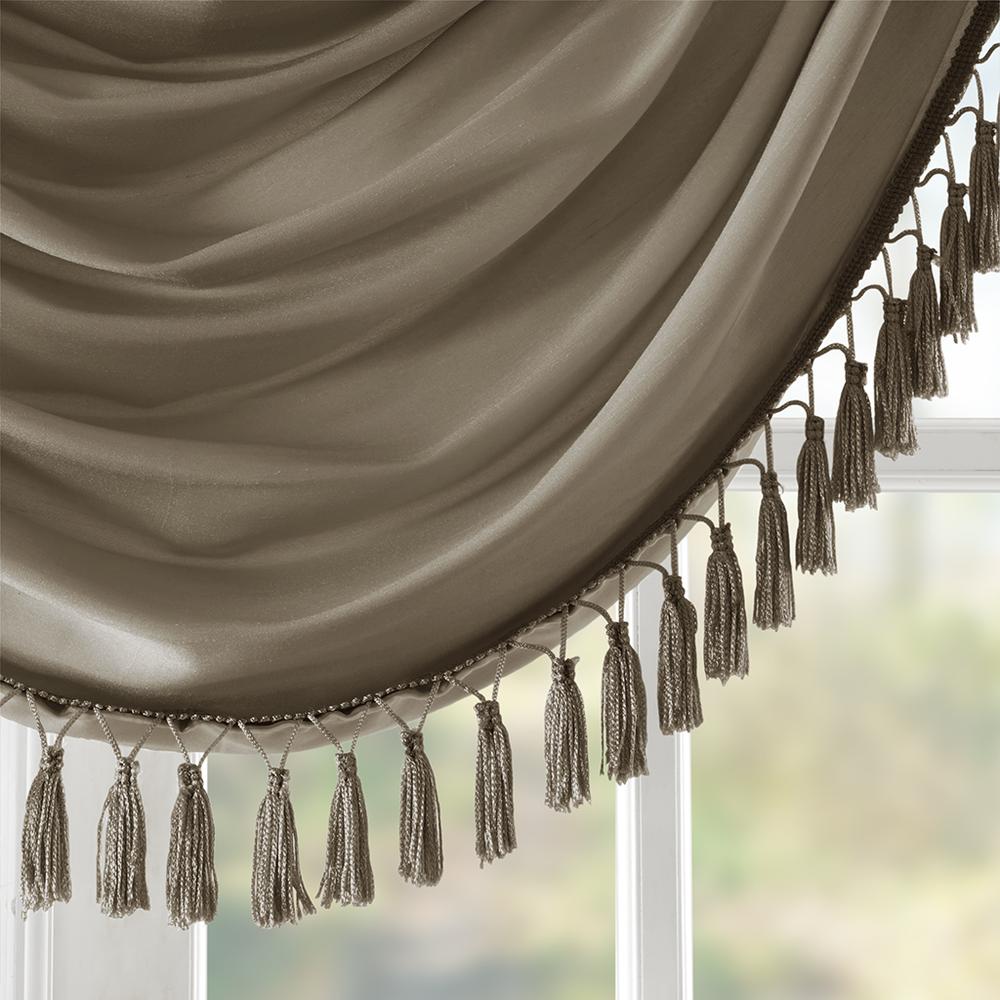 Faux Silk Waterfall Embellished Valance. Picture 5