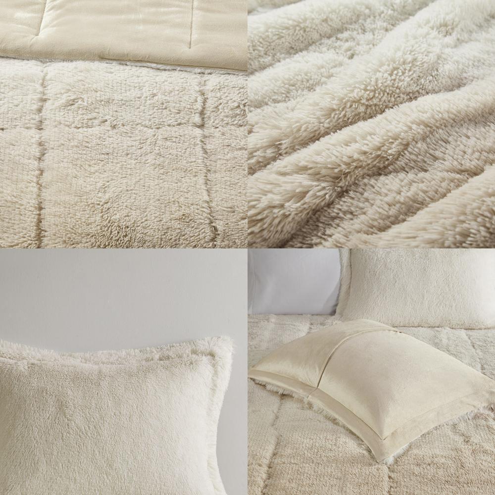 Ombre Shaggy Long Fur Comforter Mini Set. Picture 4