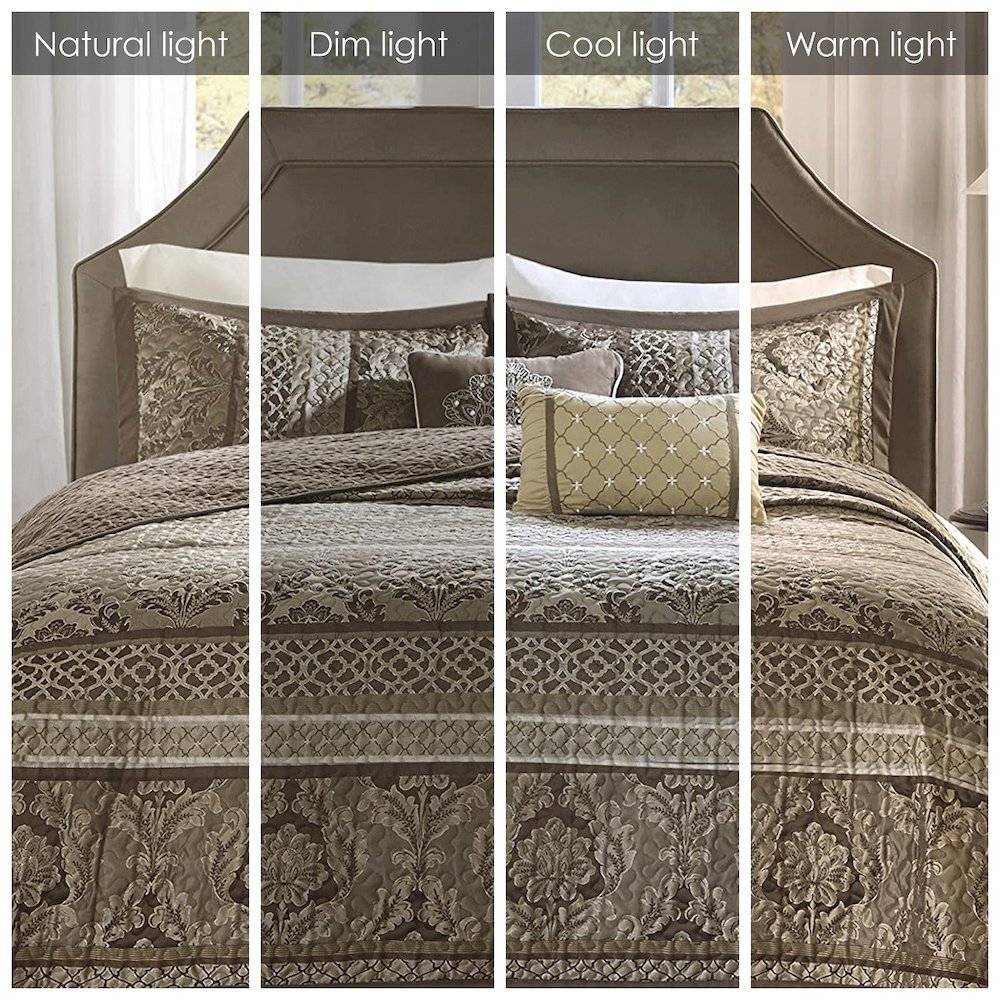 5 Piece Reversible Jacquard Bedspread Set. Picture 5