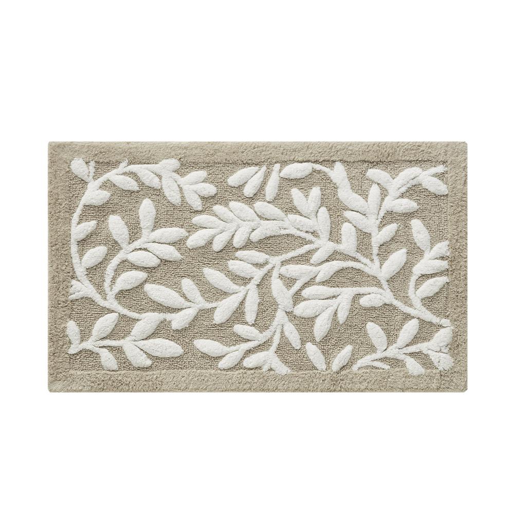 Serene Cotton Tufted Bath Rug, Taupe color. Picture 5