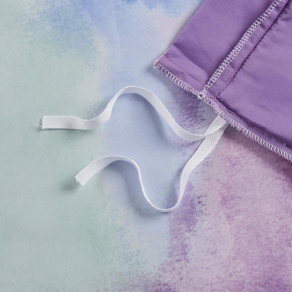 Watercolor Tie Dye Printed Duvet Cover Set with Throw Pillow. Picture 2