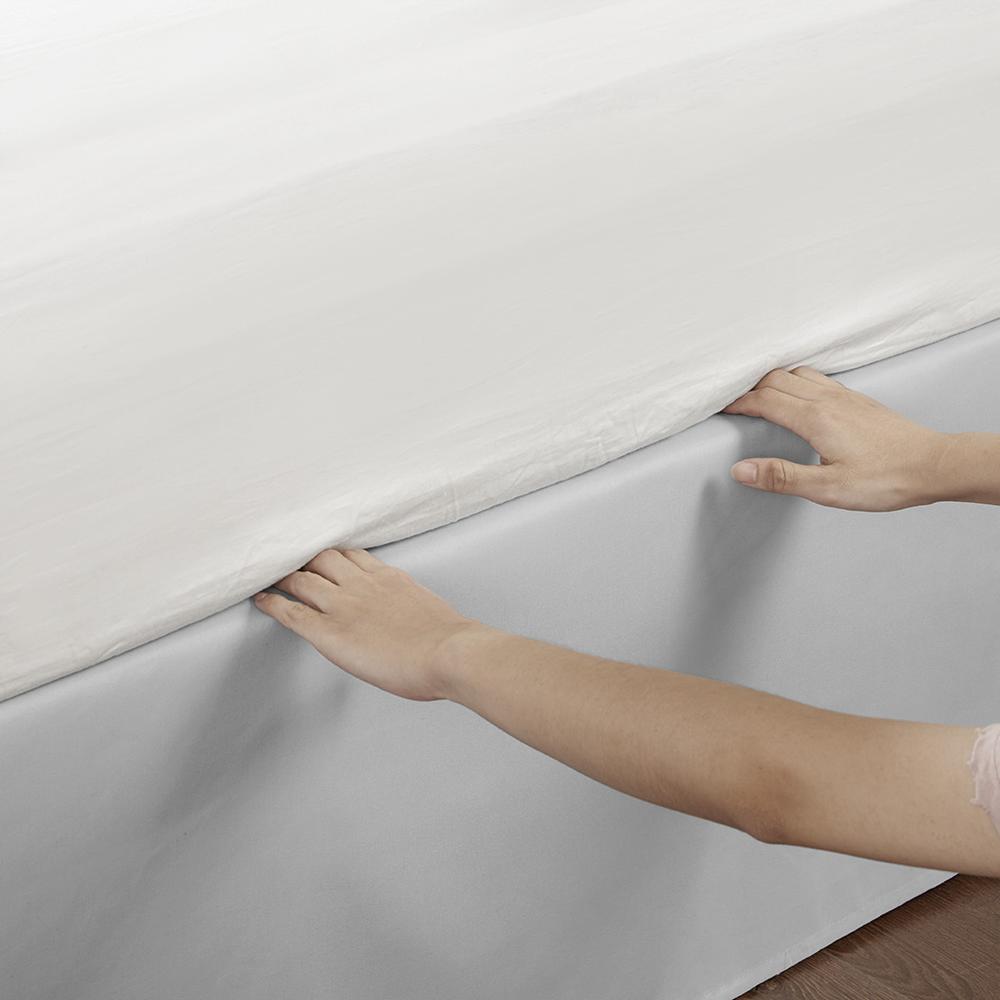 Simple Fit Wrap Around Adjustable Bedskirt, Grey color. Picture 5
