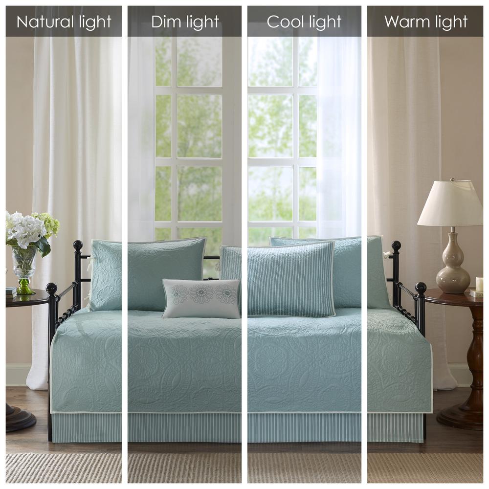Peyton 6 Piece Reversible Daybed Cover Set, Blue color. Picture 2