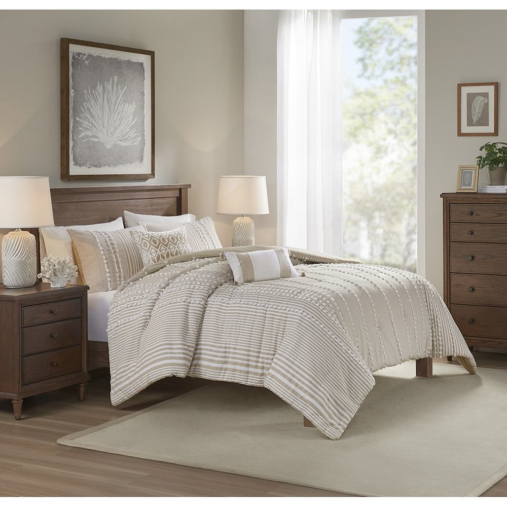 3 Piece Cotton Yarn Dyed Duvet Cover Set. Picture 4