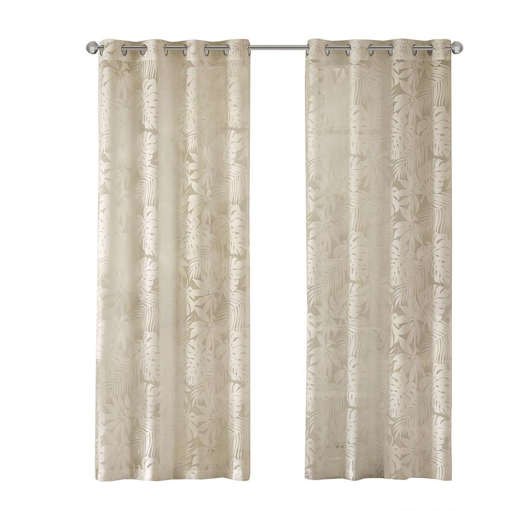 Palm Leaf Burnout Window Sheer. Picture 1