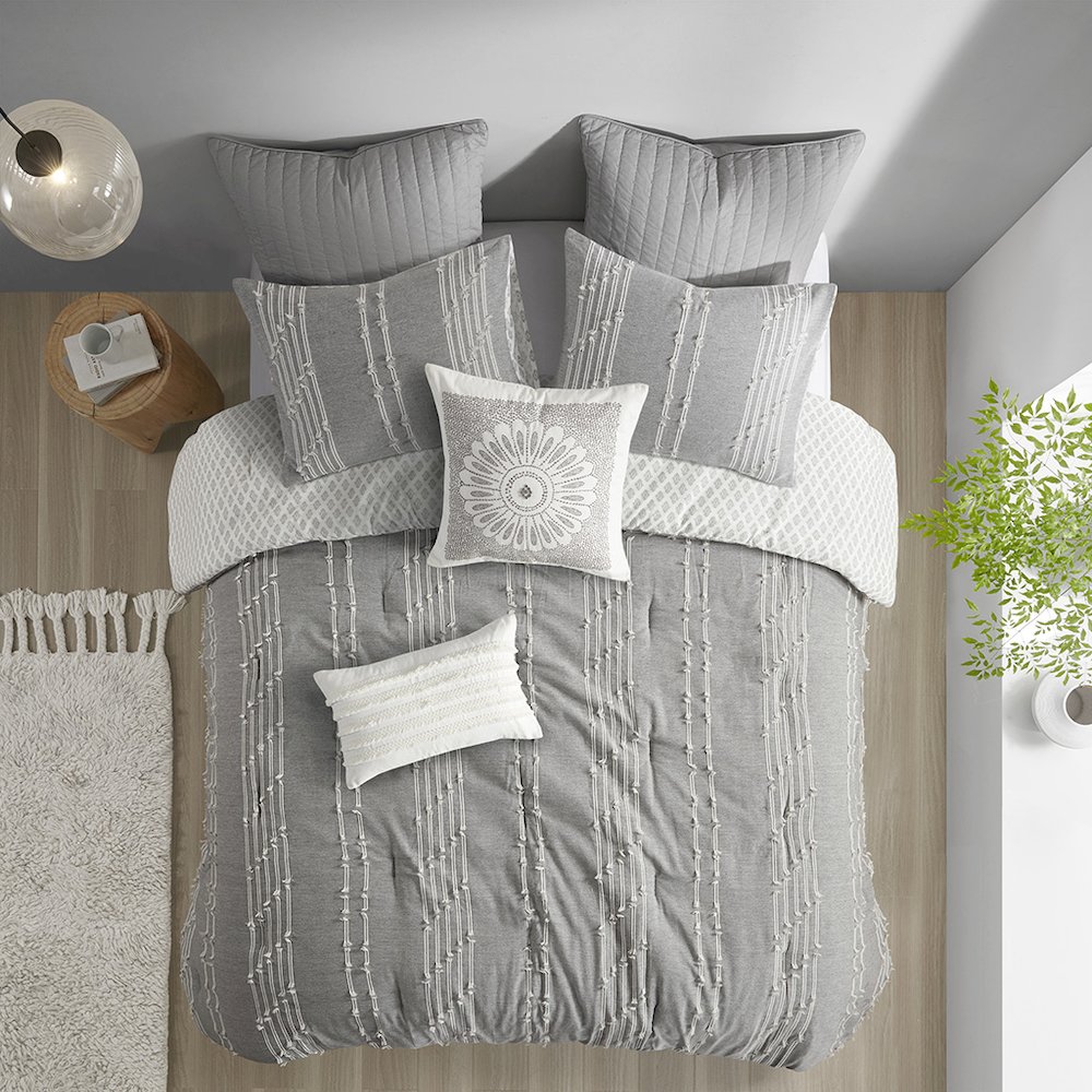 3 Piece Cotton Jacquard Comforter Set. Picture 5