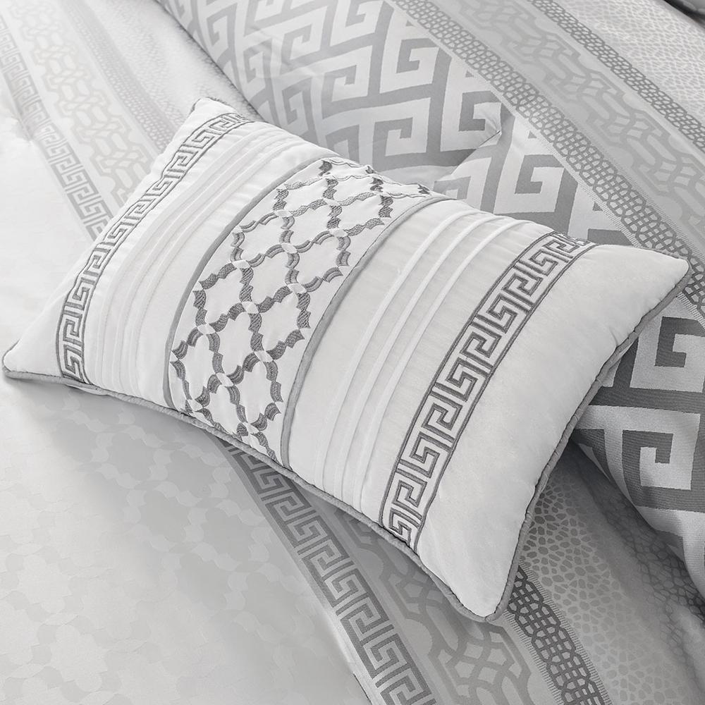 Bennett 7 Piece Comforter Set, Grey color. Picture 5