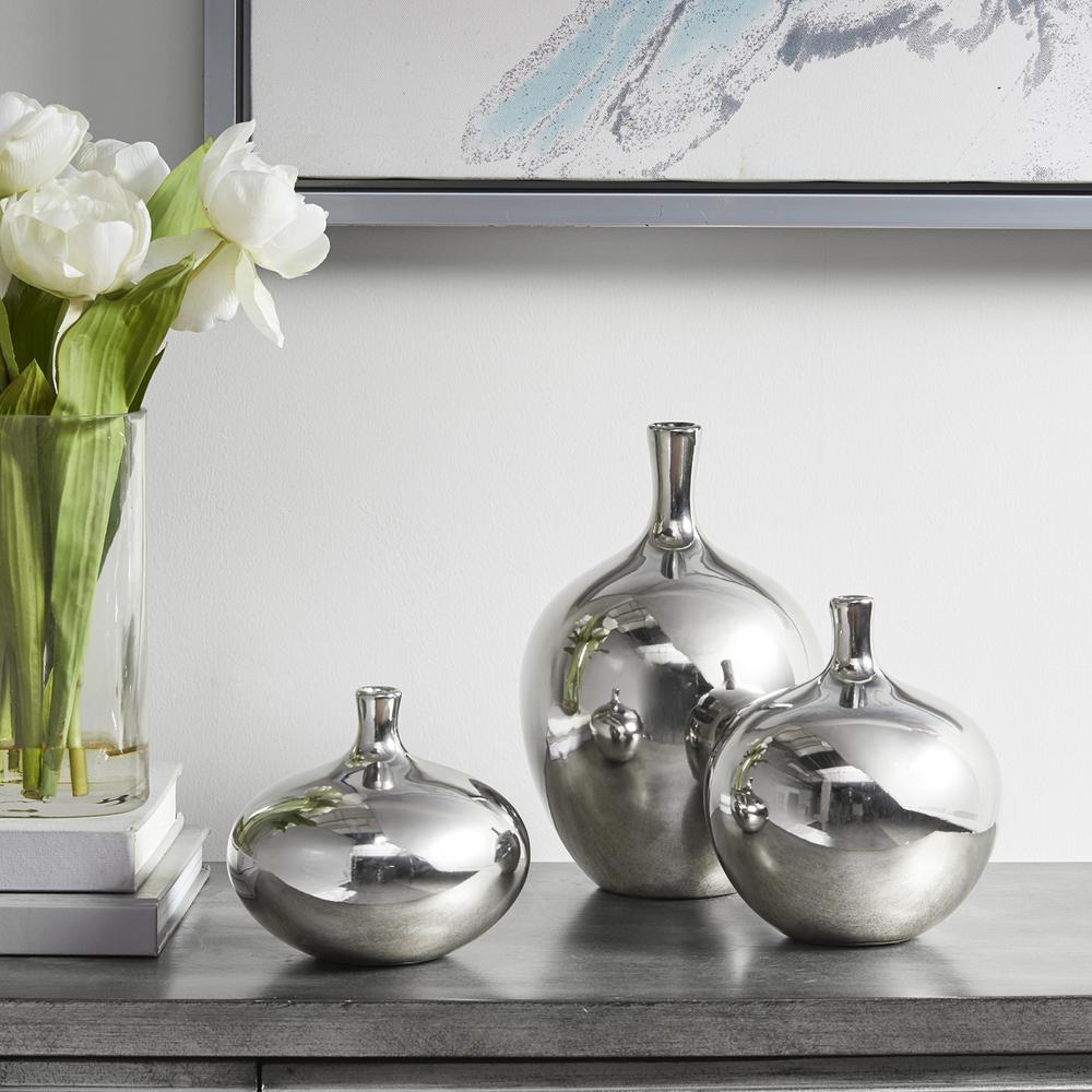 Mirrored Ceramic Decorative Vases 3-piece set. Picture 4