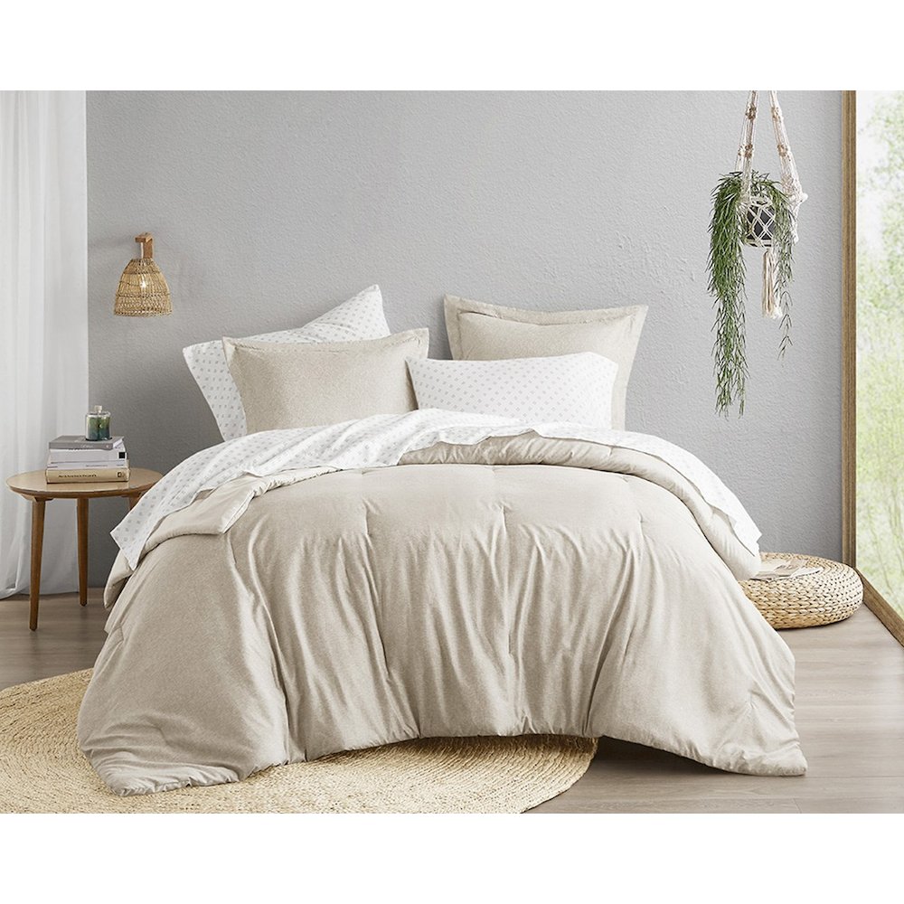 Chambray Print Microfiber Comforter Set with Bed Sheets. Picture 1