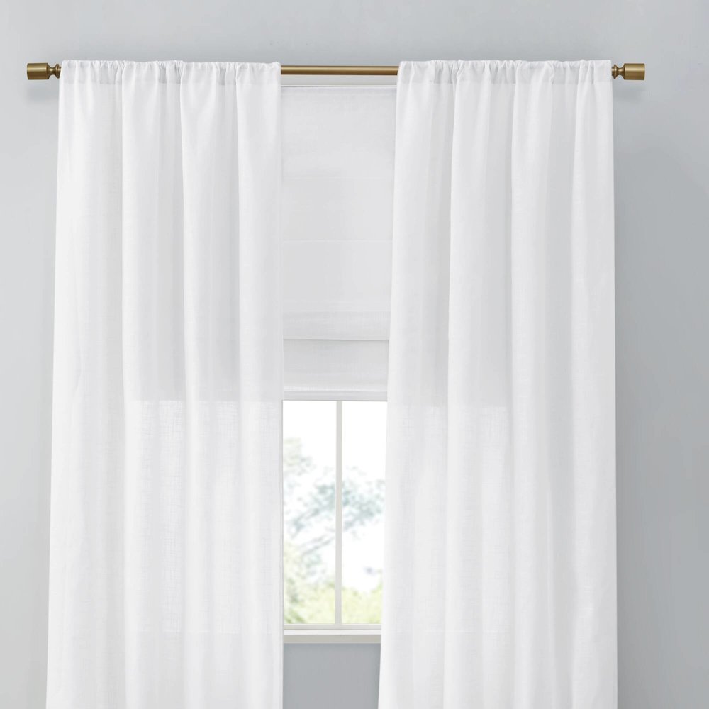 Kyler Linen Blend Light Filtering Cordless Roman Shade. Picture 4