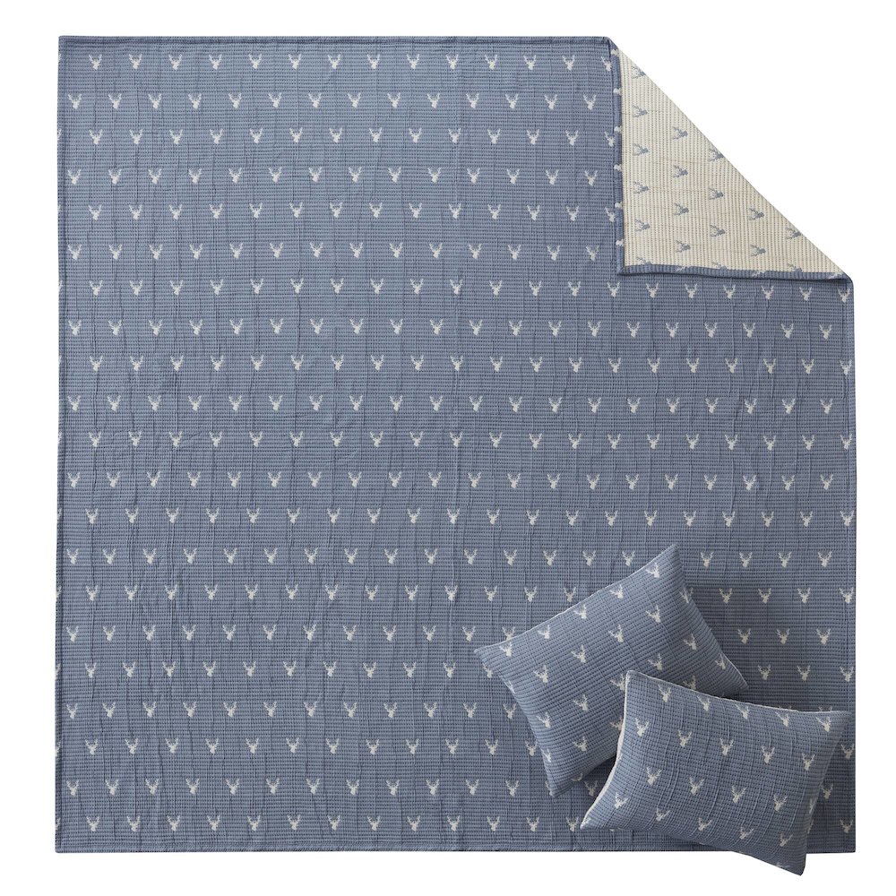 Keystone Coverlet Set, Blue color. Picture 2