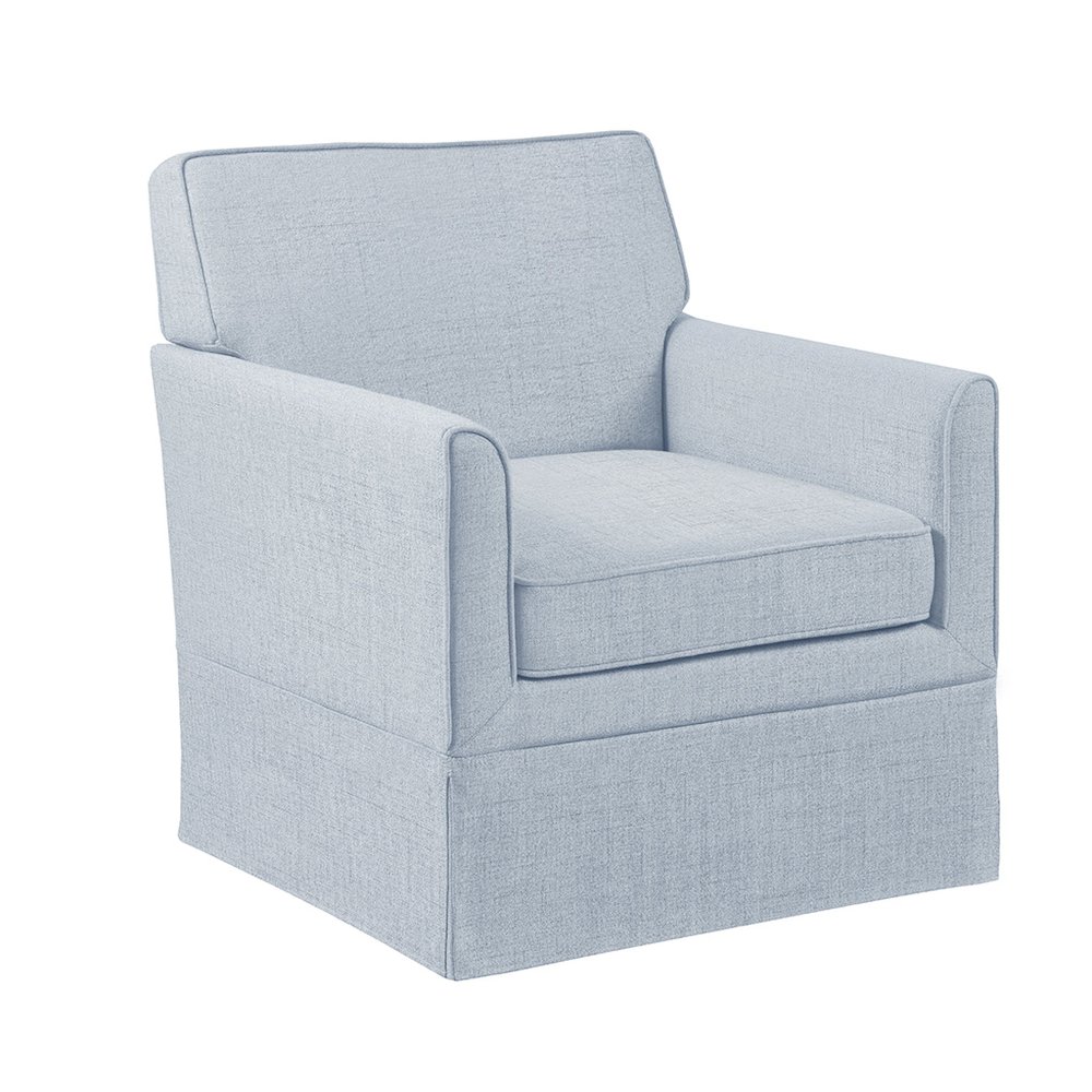 Paula Slipcover Accent Armchair, Light Blue color. Picture 2