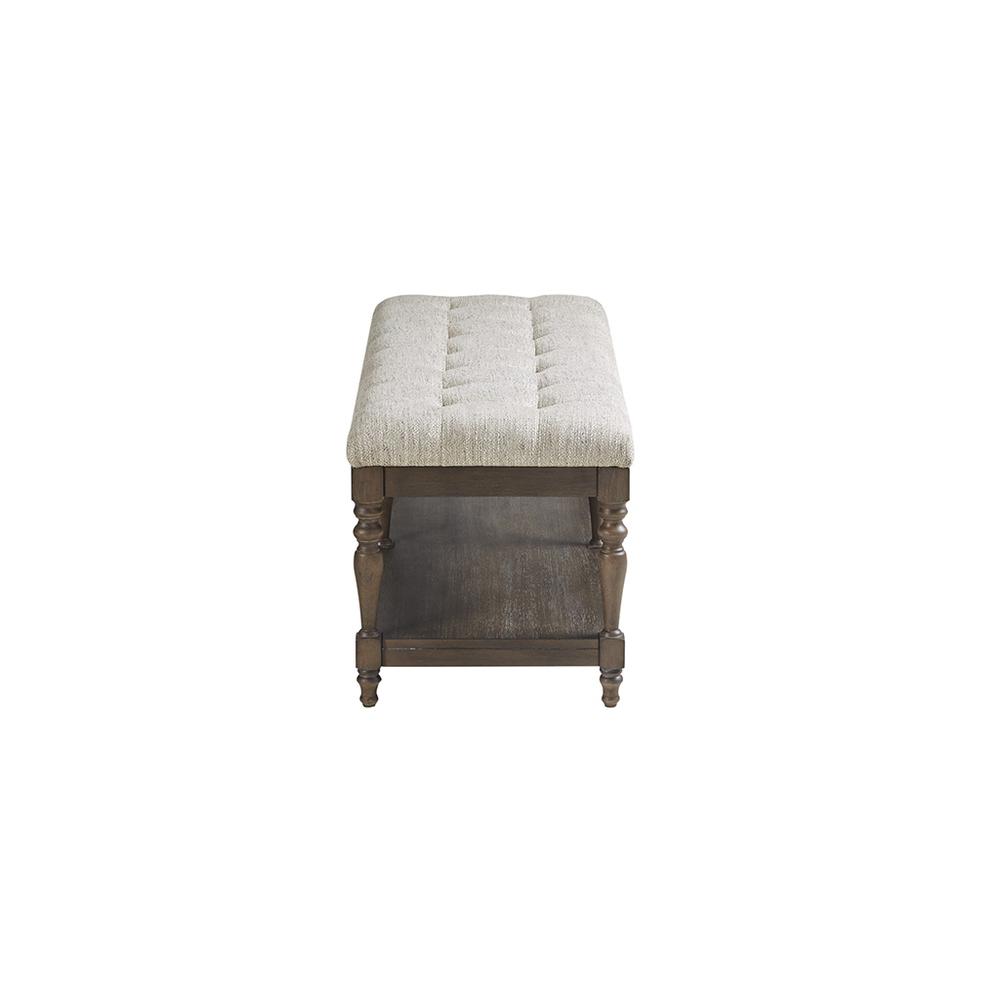 Tufted Accent Bench with Shelf. Picture 1