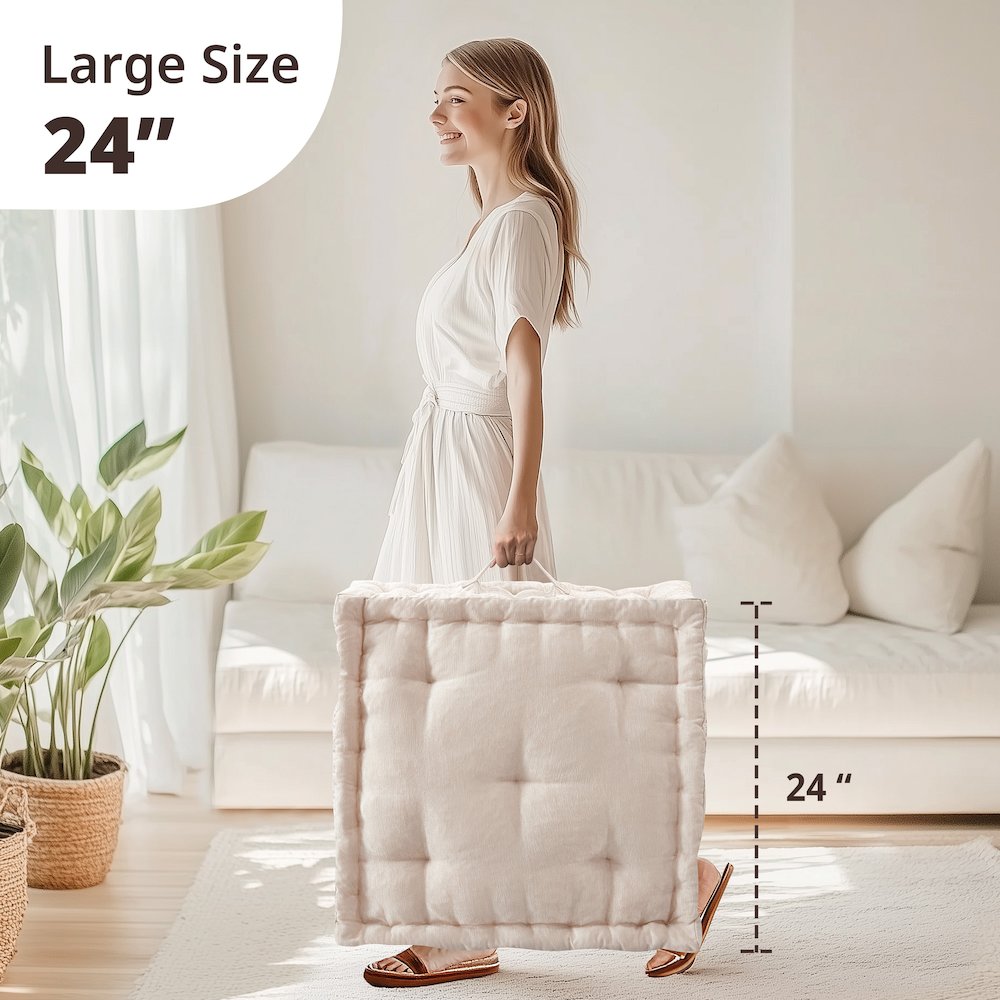 Poly Chenille Square Floor Pillow Cushion. Picture 2